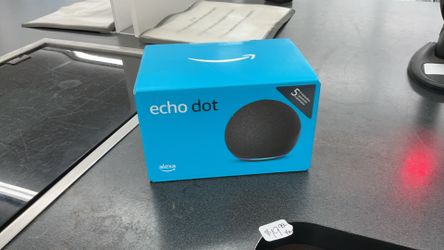 5th Generation Amazon Echo Dot smart speaker in a blue box