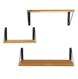 4  Wood And Iron Shelves