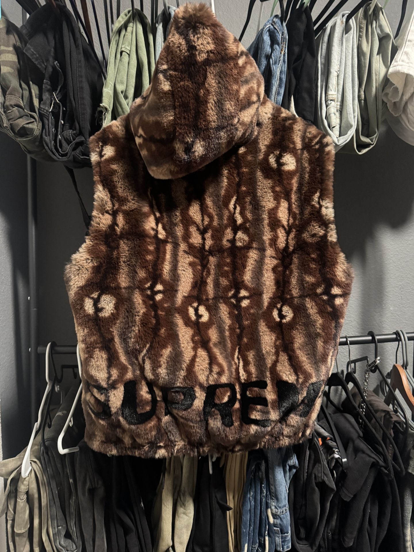 Supreme Faux Fur Hooded Vest