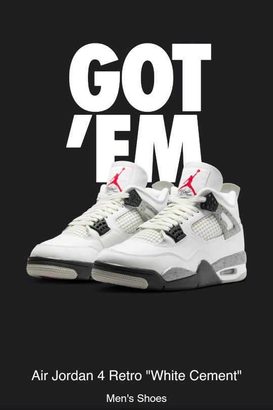 Jordan 4 Retro
White Cement FV5029-100