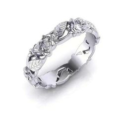 Cute Silver Tone Floral Design Cut Out Ring
