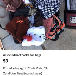 Assorted bags  purses and backpacks
