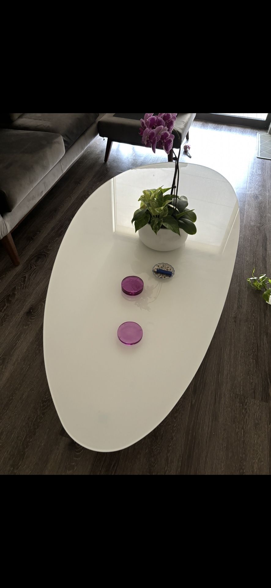 White Glass Coffee Table