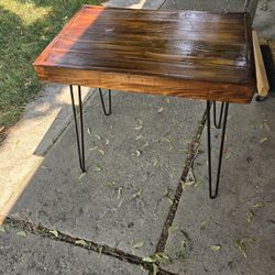 Wood Shelf With Metal Legs