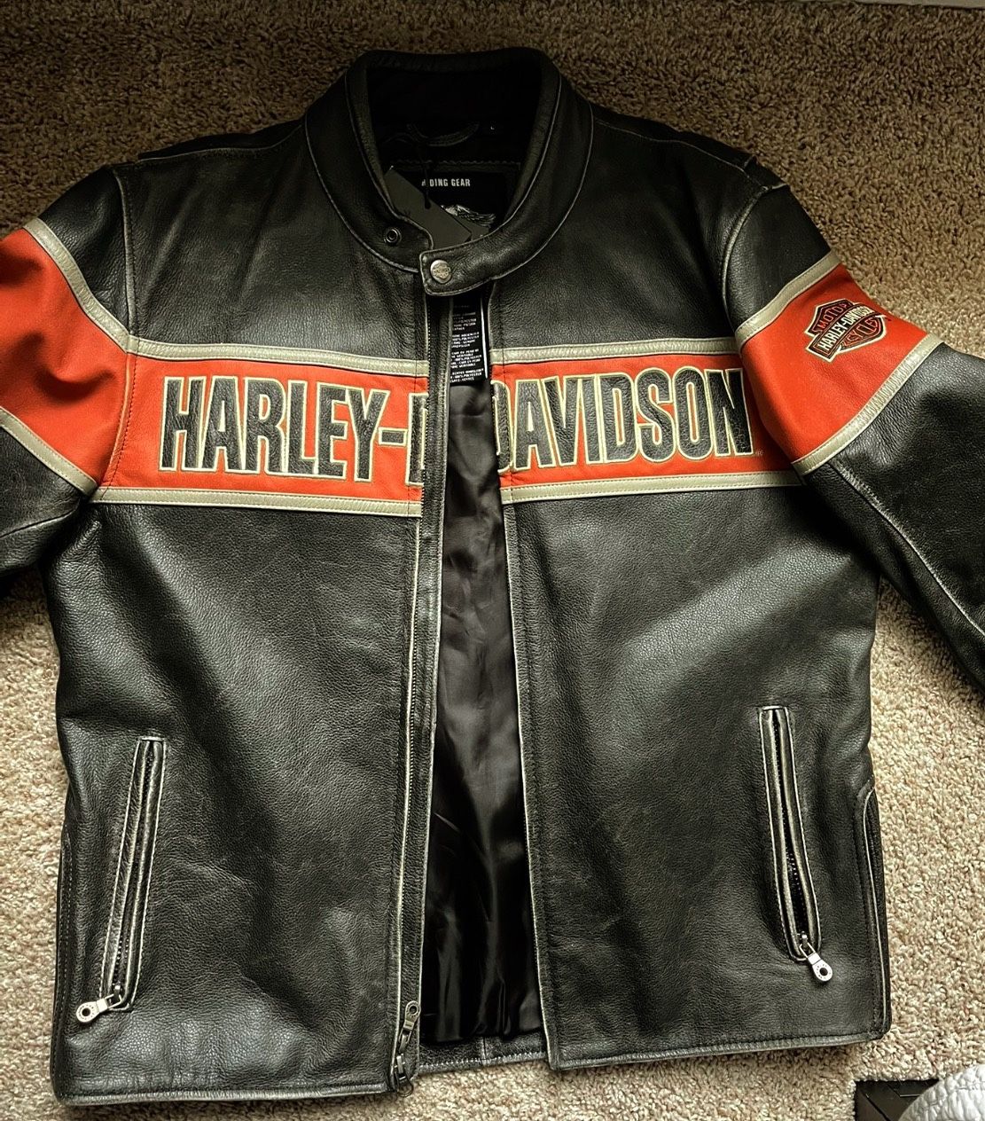 Harley Davidson Men’s VICTORY LANE Leather Motorcycle Riding Authentic Jacket 2XL