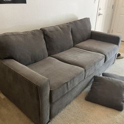 Like New Grey Polyester Couch! Pick Up Today