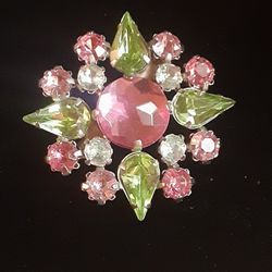 Maltese CROSS Rhinestone Brooch
