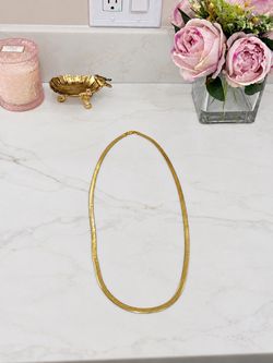 Italian 925 Sterling Silver Gold-Plated Herringbone Necklace – 30” – 25g