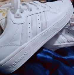 Adidas White Leather Low-Top Sneakers