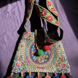 Embroidered Shoulder Bag