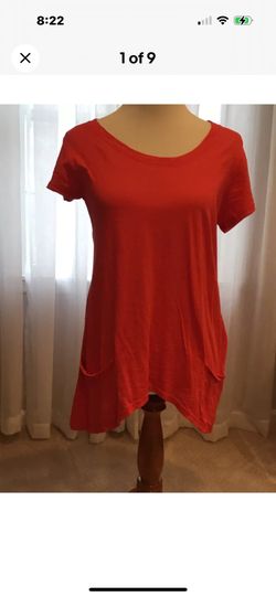Fresh Produce NWT Red Short Sleeve Tunic Tee Open Back Size Small 