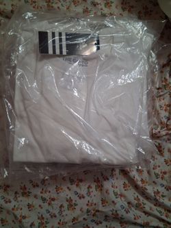 8 BRAND NEW ADIDAS PLAIN WHITE T SIZE LARGES