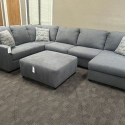 Slate Gray Large Comfy Sectional 