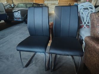 Set of 2 BRAND NEW Monarch Specialties Modern Dining Chairs - [Chrome / Metal Frame]