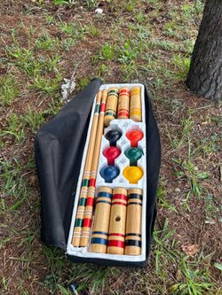 SPORTCRAFT Croquet Set w/ Carrier Case 6 Player Complete Pre-Owned Vintage in good condition
