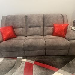 Gray Sofa and Loveseat
