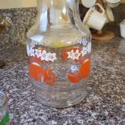Vintage Glass Orange Juice Decanter 