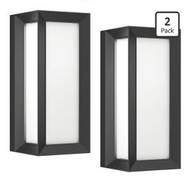 Tipace Modern Outdoor Porch Light - Black Exterior Waterproof Front Door Light for House, Patio, Garage, Backyard, Hallway (2 Pack)
