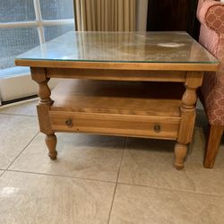 Square Wooden End Table