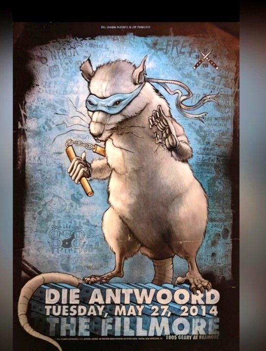 Die Antwoord Fillmore San Francisco 5/27/2014 Poster Zoltron Art
