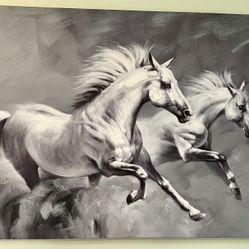 Horses wall art canvas giant 71x47