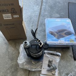 DEKO PRO 1/3HP 2450 GPH Electric Water Pump Utility Sump Pump Model CSP9028 Blue and Tera pond submersible filter 
