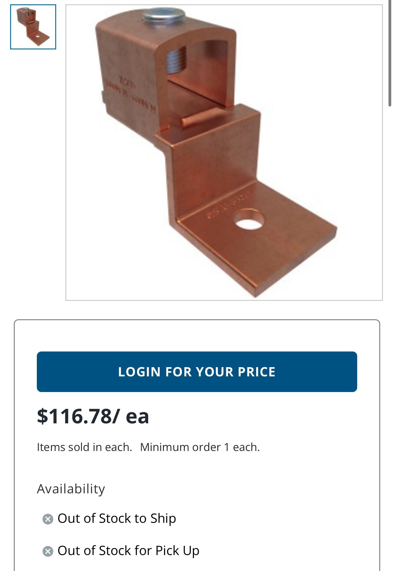 Copper Mechanical Lug Offset