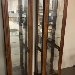 Cherry Curio Lighted Cabinets (2)