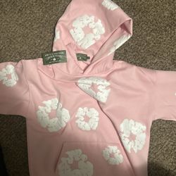 Pink Denim Tear Hoodie 