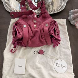 Authentic Chloe Pink Leather Silverado Satchel