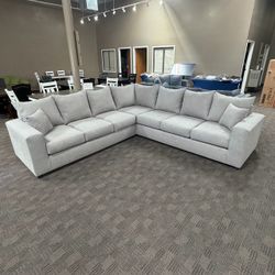 Warm gray comfy L shaped sectional