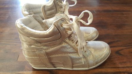 Justice- Gold Wedge Sneakers