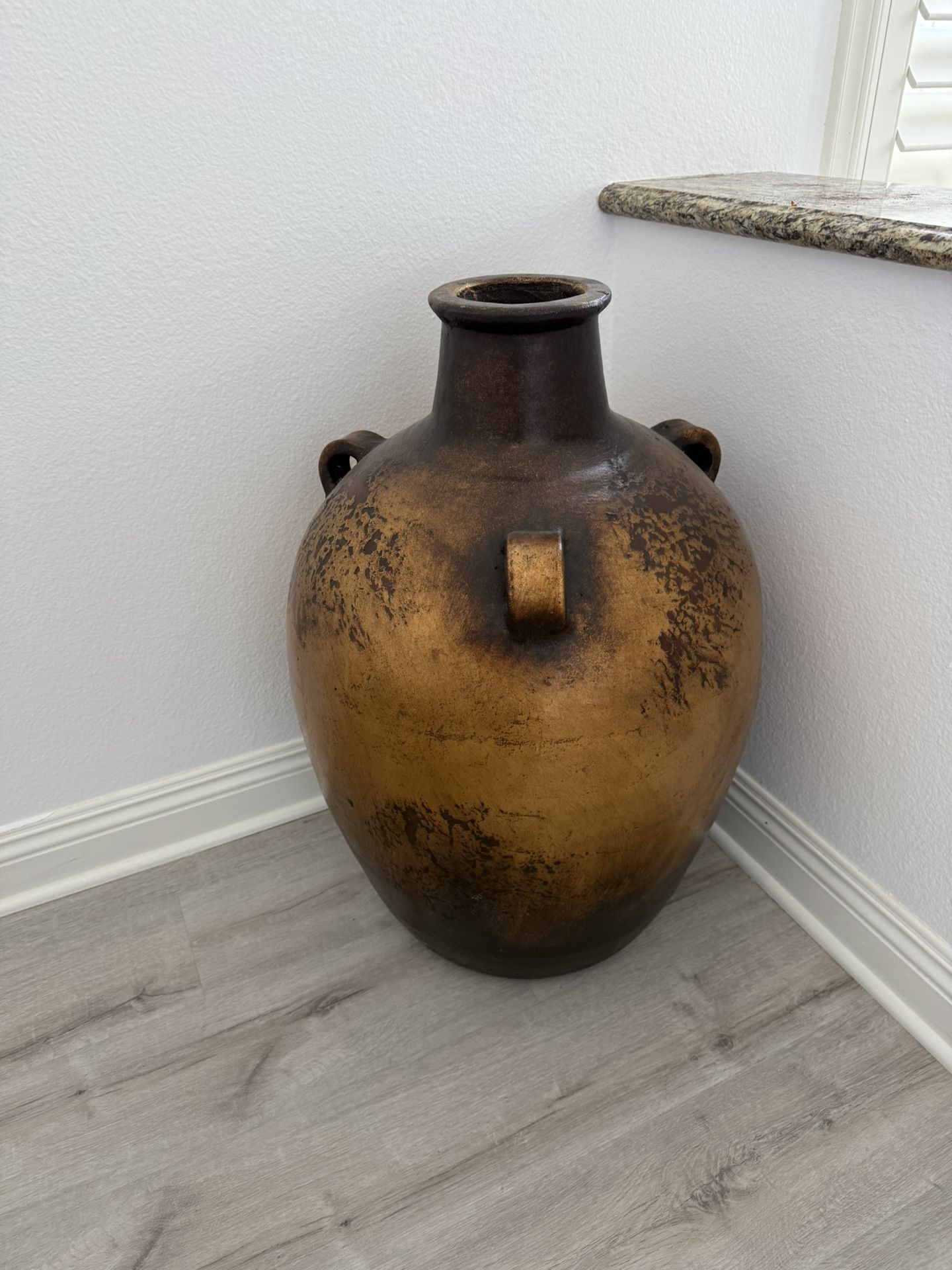 31 Inch Tall decorative  Gold Vase 