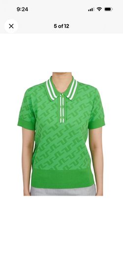Women’s J. Lindeberg Arya Knitted Jacquard Monogram Quiet Luxury Polo