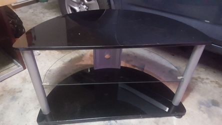 Black, silver and glass 3 shelf stand