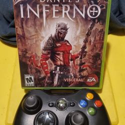 Xbox 360 Controller & Dante's Inferno Game Complete 