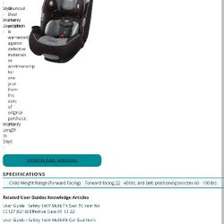 3 In 1 Car Seat- Safety One Plus Cosco Booster Seat