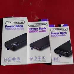 Capacity: 20,000 And 10,000 MAh.  Both  3AMP Output. && Also 5,000  mAh. Only 2AMP Output