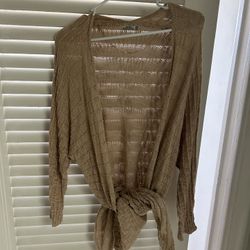 Bershka Beige Openwork Cardigan – Size M