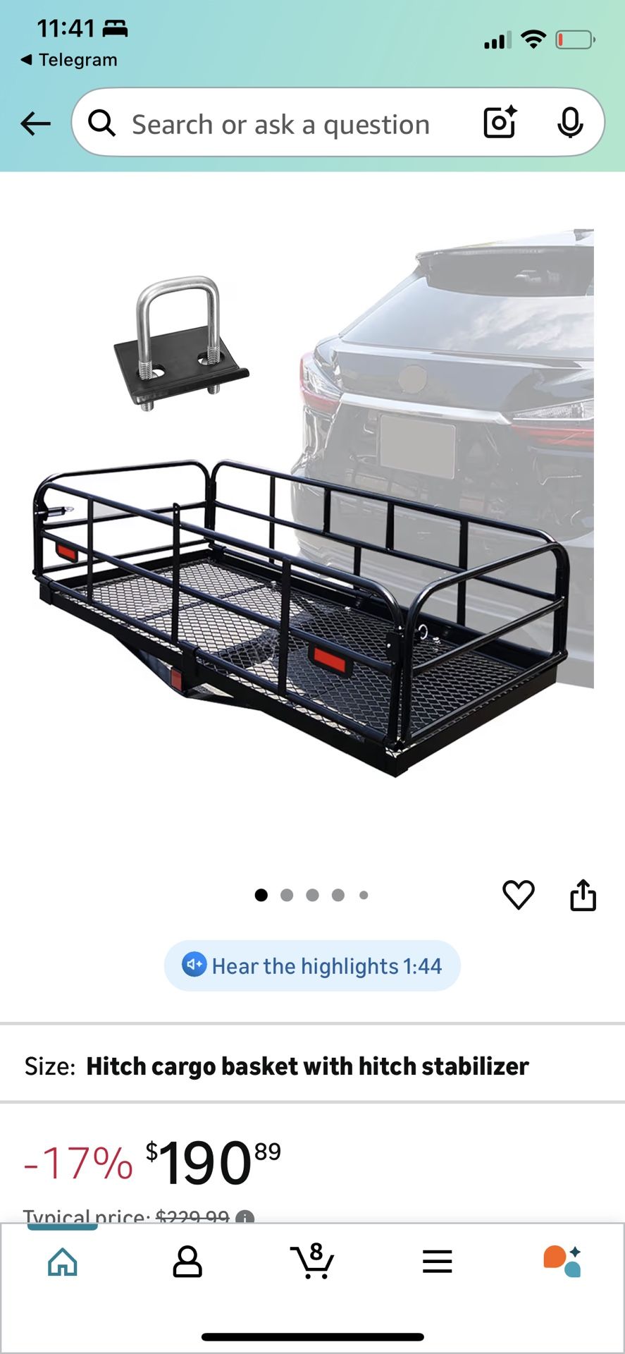 Hitch Cargo Basket Rack