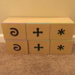 Set of 2 Wood Shelves with Drawers