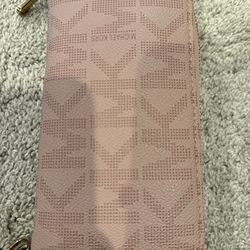 Michael kors pink zip around wallet
