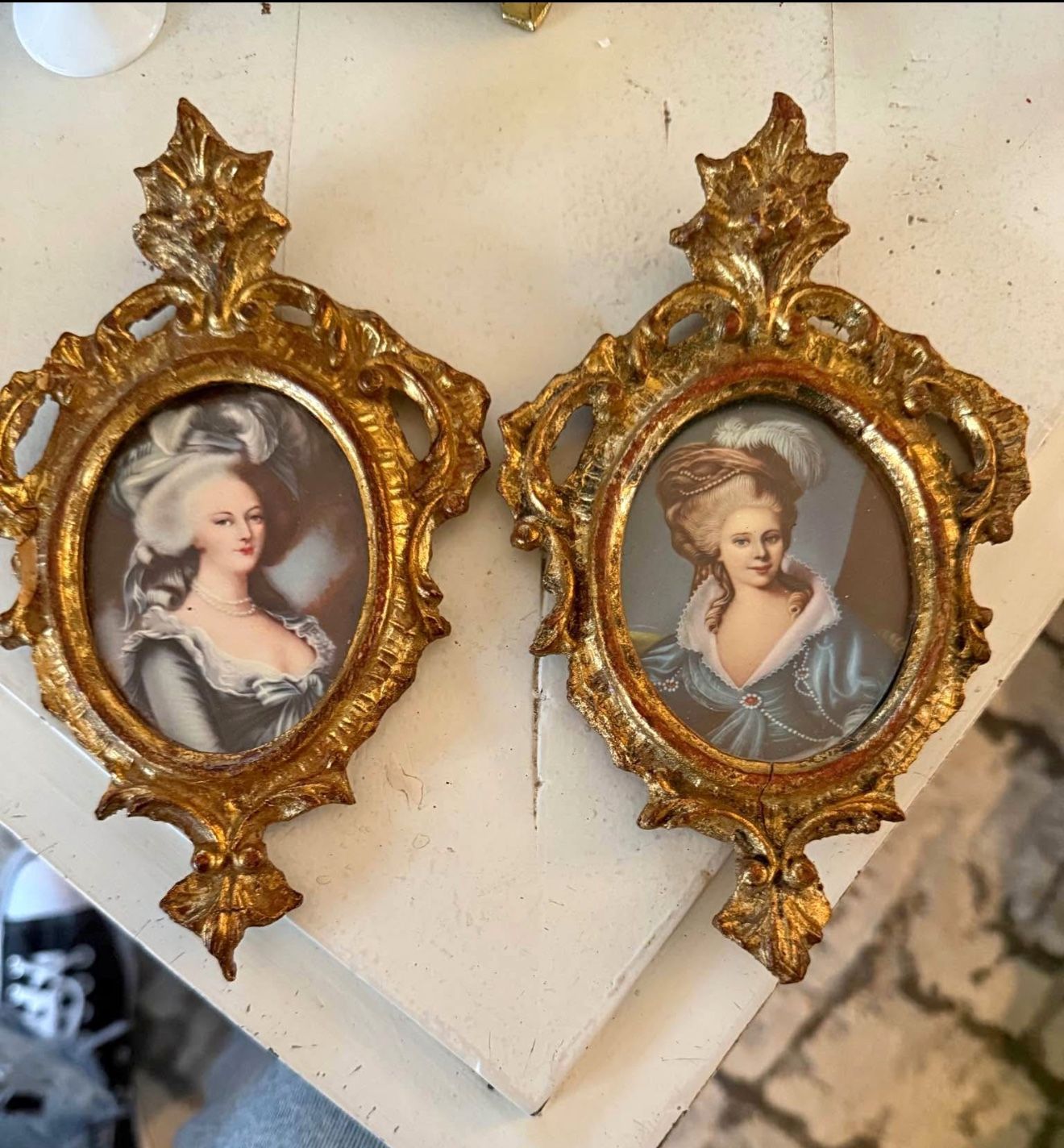 Vintage Miniature Florentine frames with photos