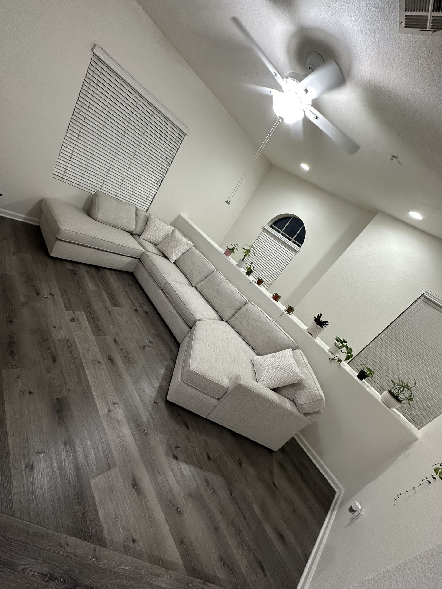 163” Grey Sectional Couch