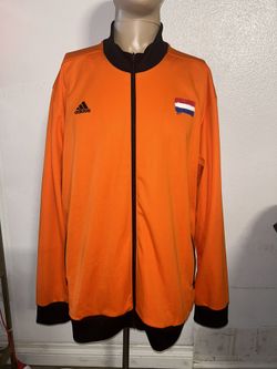Netherlands Jacket Mens Orange Black FIFA World Cup 2014 Soccer Adidas Sz XXL