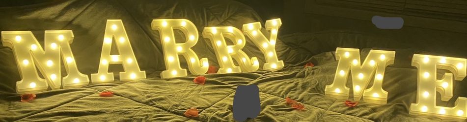 Marry Me Light Up Letters