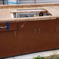 Base Cabinets, Counter top, and Sink