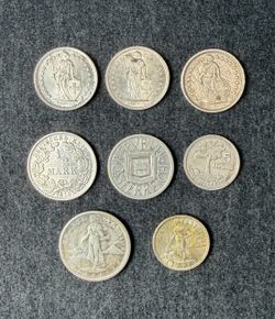 8 silver foreign coins