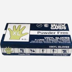 Valu Gard Vinyl Gloves Powder Free  XL 100 Pcs