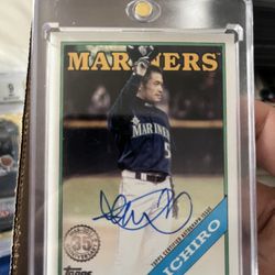 Ichiro Suzuki Autograph On Card 2023 Topps Update Series 1988 Topps Baseball "ON CARD" ICHIRO Autograph #88BA-I